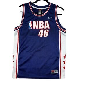 Vintage Nike NBA #46 Jersey – Youth L (16-18) – Red White Blue Stars